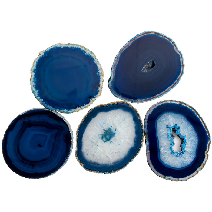 Medium Blue Agate Circles - 5 Pack