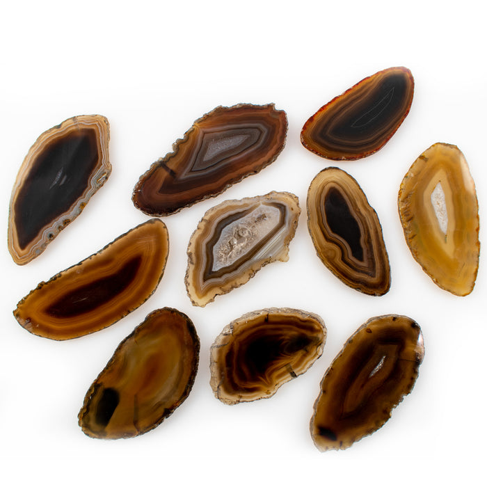 Small Brown Agate Ovals - 10 Pack
