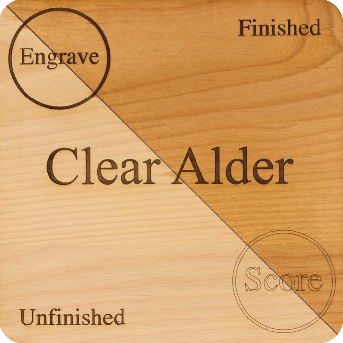 Alder, Clear 1/4 Single Sided Unfinished