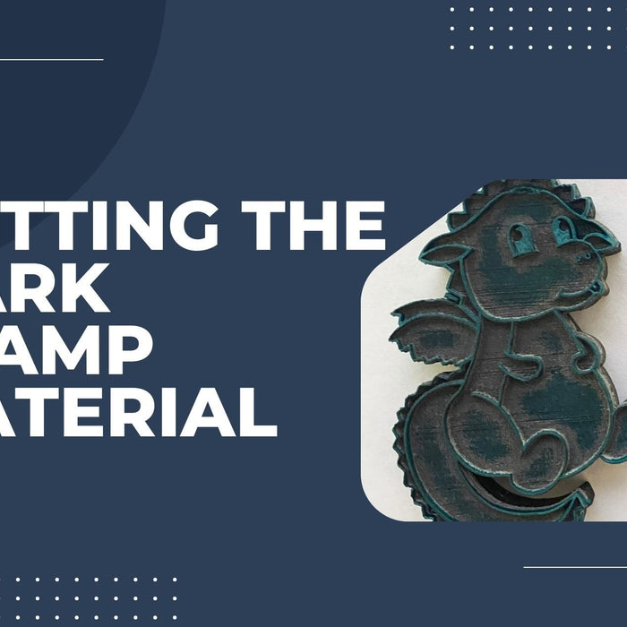 Cutting the Dark Rubber Stamp Sheet