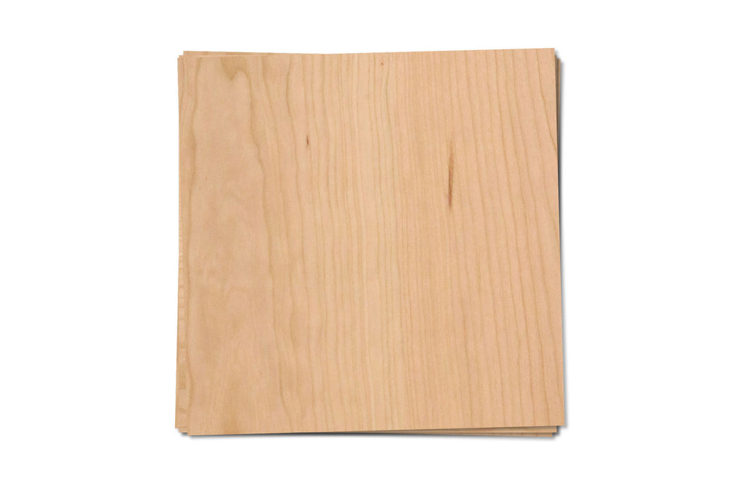 Cherry, 1/8th inch, MDF Core, 4 Pack, 12x12", Unfinished