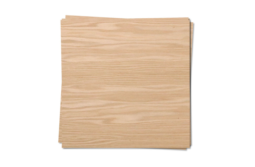 Red Oak, 1/8th inch, MDF Core, 4 Pack, 12x12", Unfinished