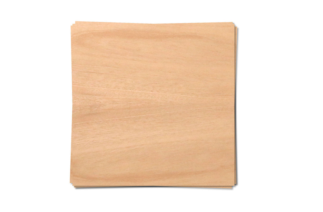 Mahogany, 1/8th inch, MDF Core, 4 Pack, 12x12", Unfinished