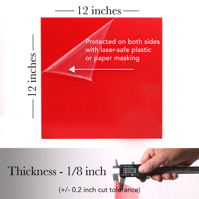Gloss Acrylic Variety 8 Pack, Available in 3 sizes, Cast Acrylic in a Variety of Gloss Colors