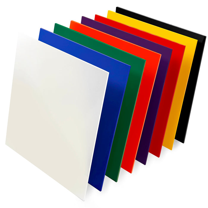 Matte Acrylic Variety 8 Pack, Available in 3 sizes, Cast Acrylic in a Variety of Matte Colors