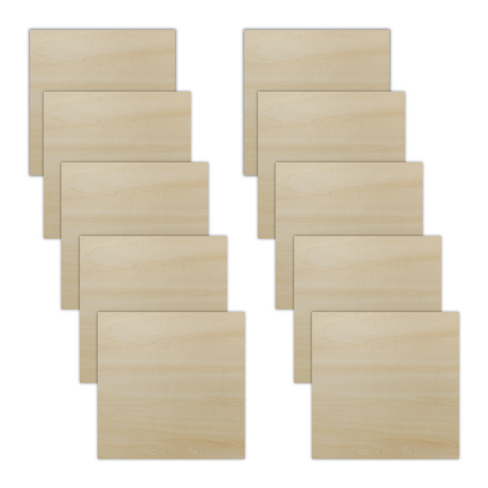 Basswood Plywood 1/16th 12x12, 10 Pack