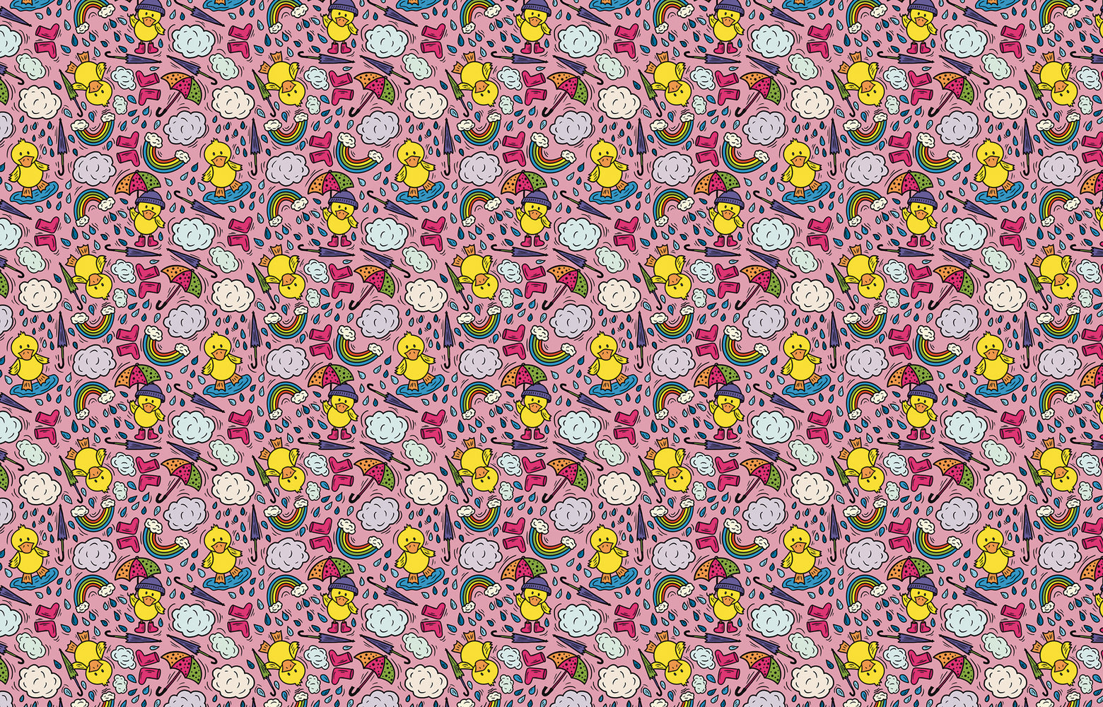 218/ Samantha's Doodles Pink Duckies COLORboard