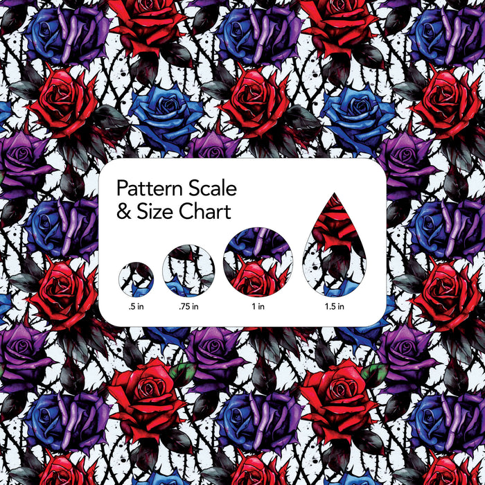 300/ Gothic Red Blue Purple Roses COLORboard