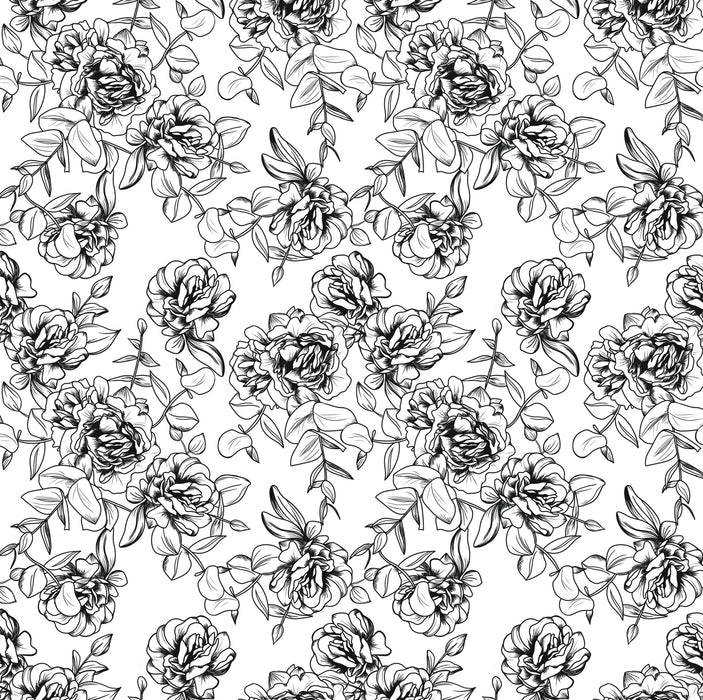 365/ Samantha's Doodles Black & White Floral COLORboard