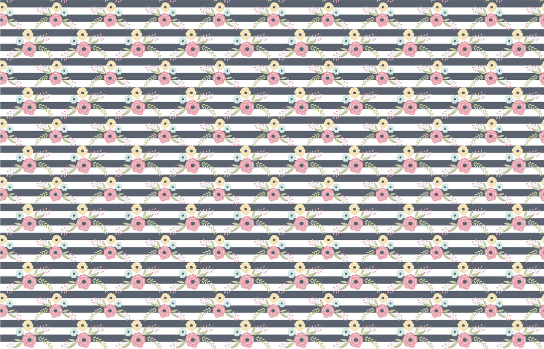 426/ Pink Posies Stripes COLORboard