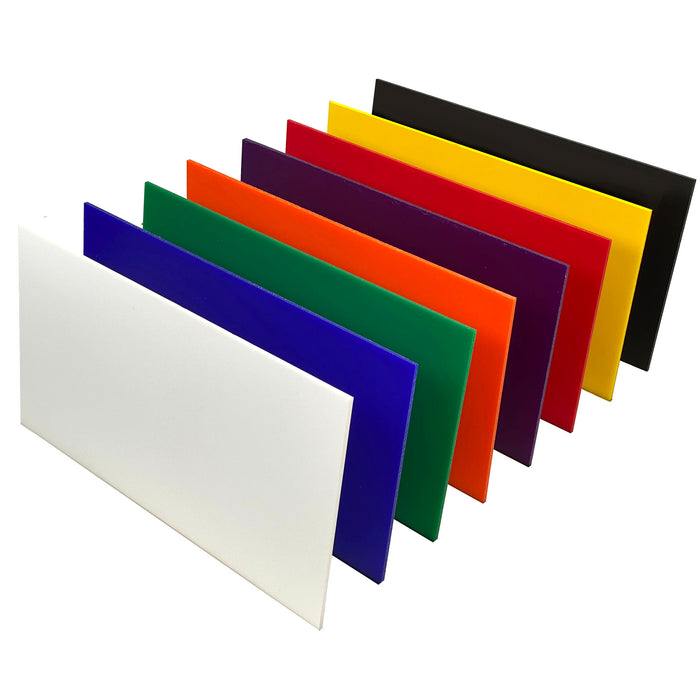 Matte Acrylic Variety 8 Pack, Available in 3 sizes, Cast Acrylic in a Variety of Matte Colors
