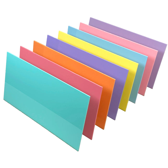 Pastel Acrylic Variety 8 Pack, Available in 3 sizes, Cast Acrylic in a Variety of Pastel Colors