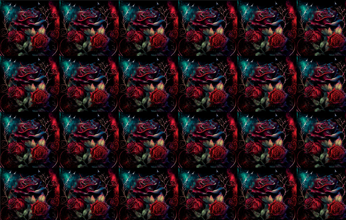 301/ Gothic Red Blue Roses COLORboard