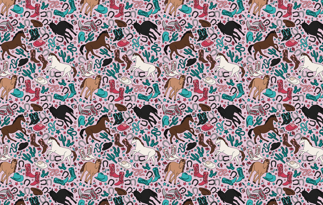 586/ Samantha's Doodles Horses Pink COLORboard