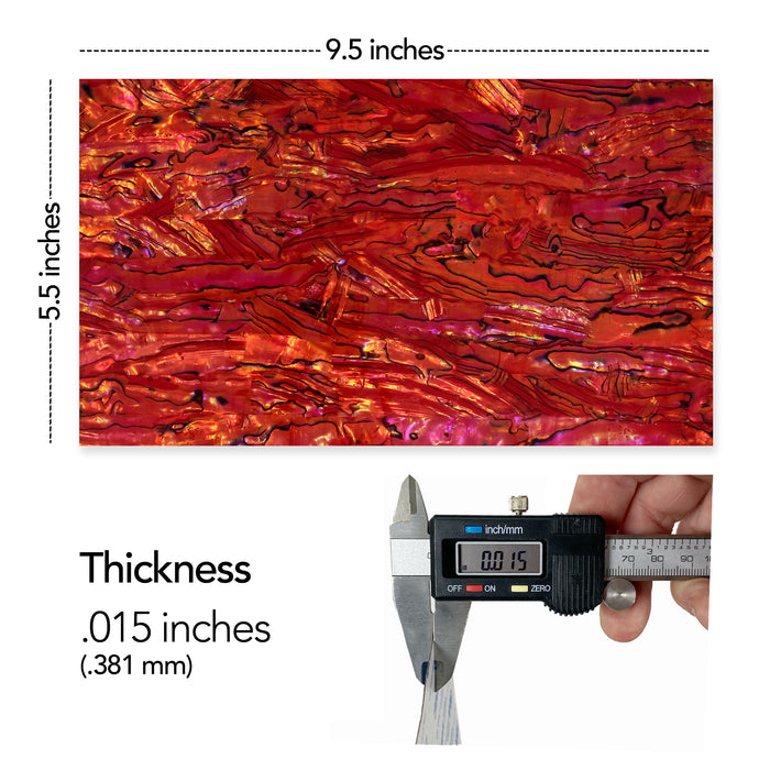 Ruby Red Abalone Shell Veneer