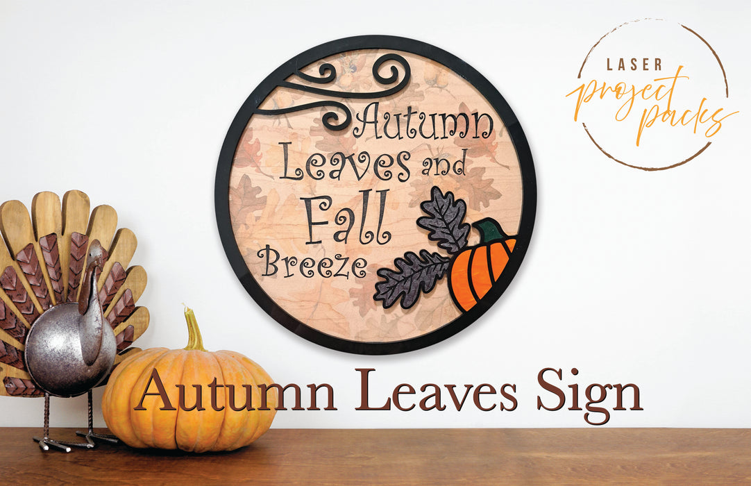 Laser Project Pack-Autumn Leaves Sign