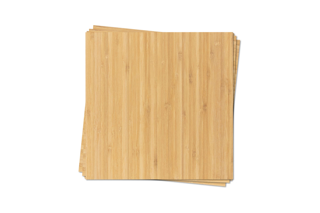 Bamboo, 1/8th inch, MDF Core, 4 Pack, 12x12", Unfinished