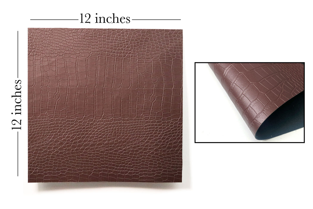 Chocolate Crocodile Faux Leather, Laser Safe, 12x12"
