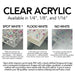 Clear acrylic print options — spot white flood white and no white — COLORboard Customs custom printing