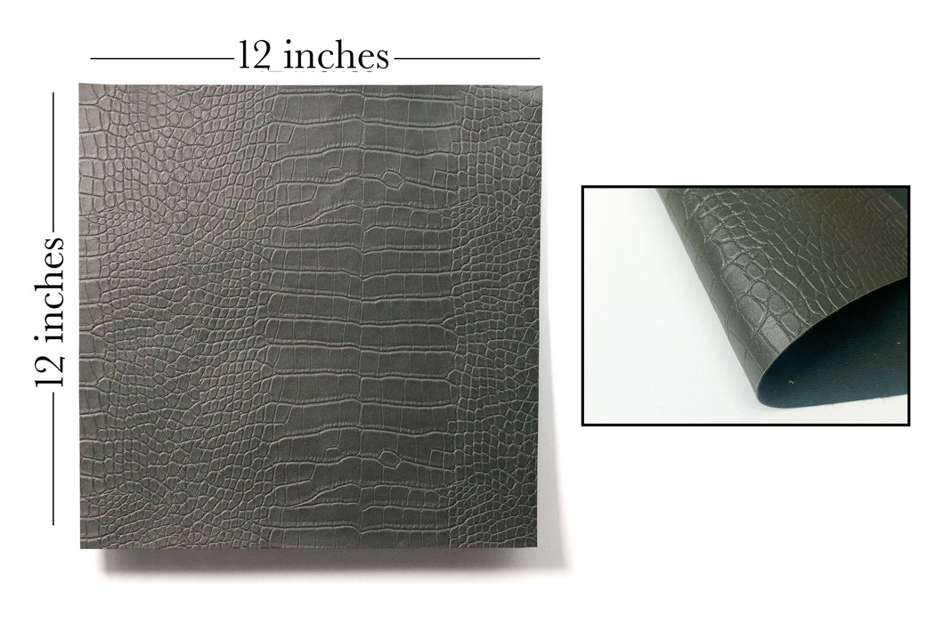 Deep Green Crocodile Faux Leather, Laser Safe, 12x12"