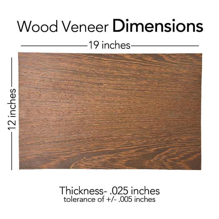 Wenge, Wood Veneer, 12x19 inches, Finished
