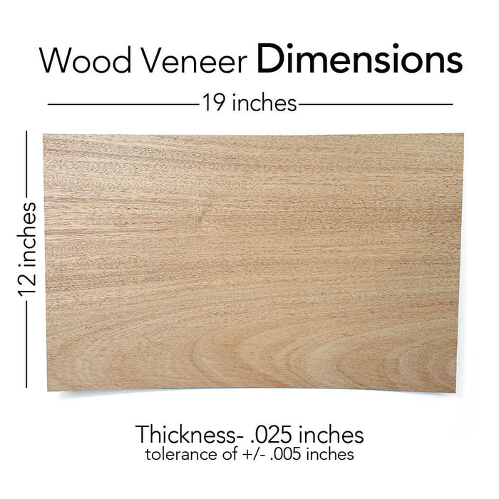 Sapele, Wood Veneer, 12x19 inches, Unfinished