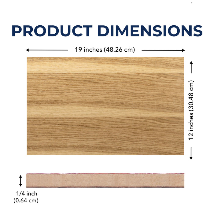 Finished Oak, White, 1/4 inch, 12x19 inches, Double Sided