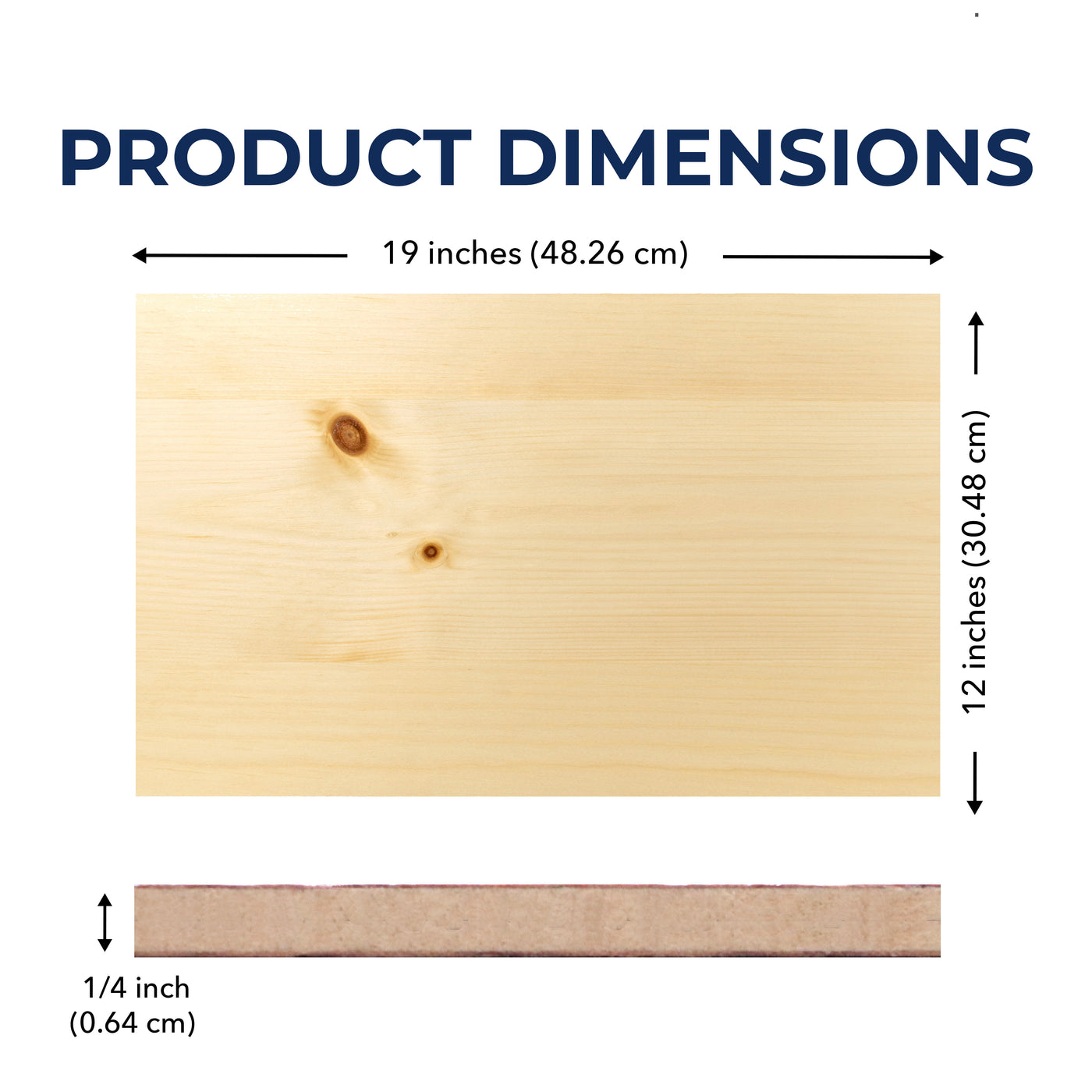 Finished Pine, Knotty, 1/4 inch, 12x19 inches, Double Sided — Craft Closet