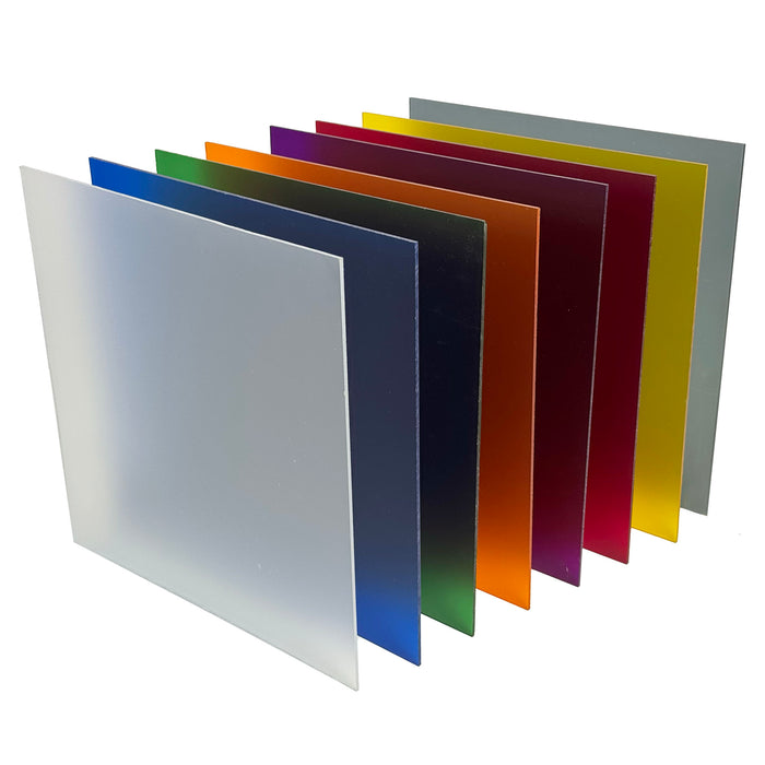 Frosted Acrylic Variety 8 Pack, Available in 3 sizes, Cast Acrylic in a Variety of Frosted Colors