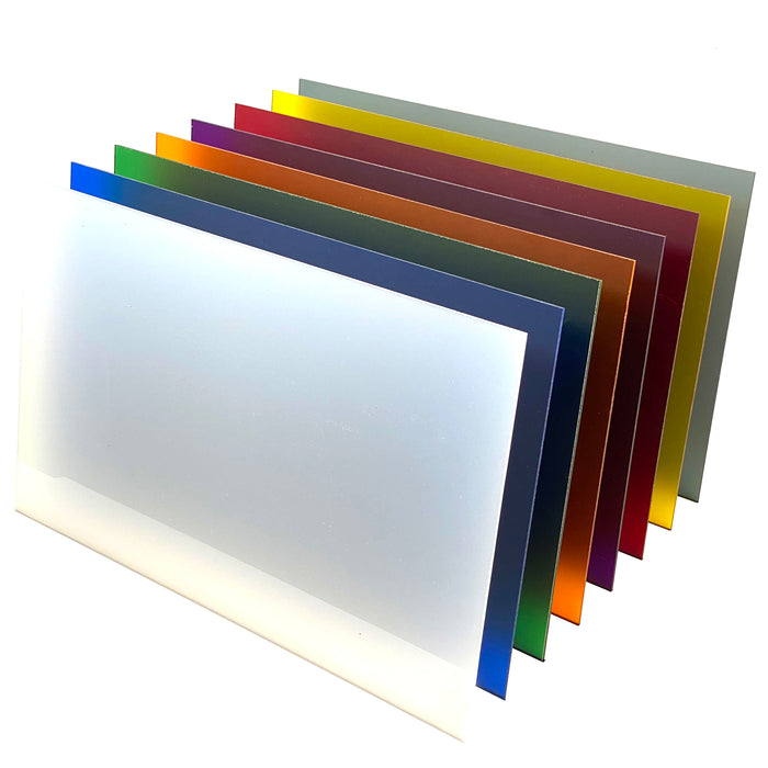 Frosted Acrylic Variety 8 Pack, Available in 3 sizes, Cast Acrylic in a Variety of Frosted Colors
