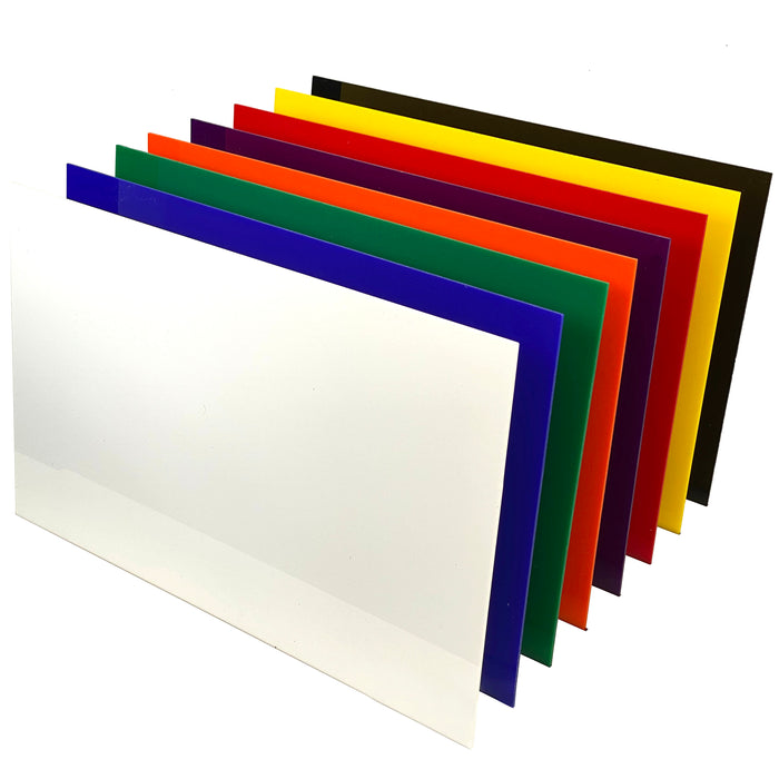 Gloss Acrylic Variety 8 Pack, Available in 3 sizes, Cast Acrylic in a Variety of Gloss Colors