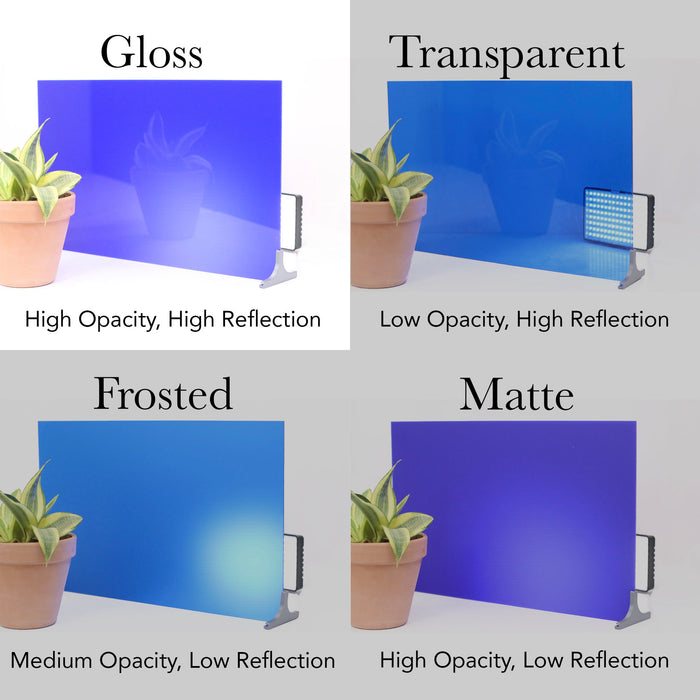 Gloss Acrylic Variety 8 Pack, Available in 3 sizes, Cast Acrylic in a Variety of Gloss Colors
