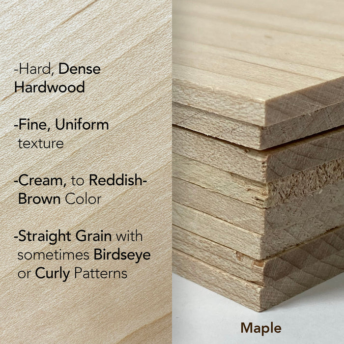 Maple, 1/8 inch, 6x19 inches, Solid Wood, Unfinished