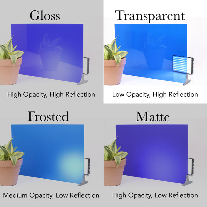 Transparent Acrylic Variety 8 Pack, Available in 3 sizes, Cast Acrylic in a Variety of Transparent Colors