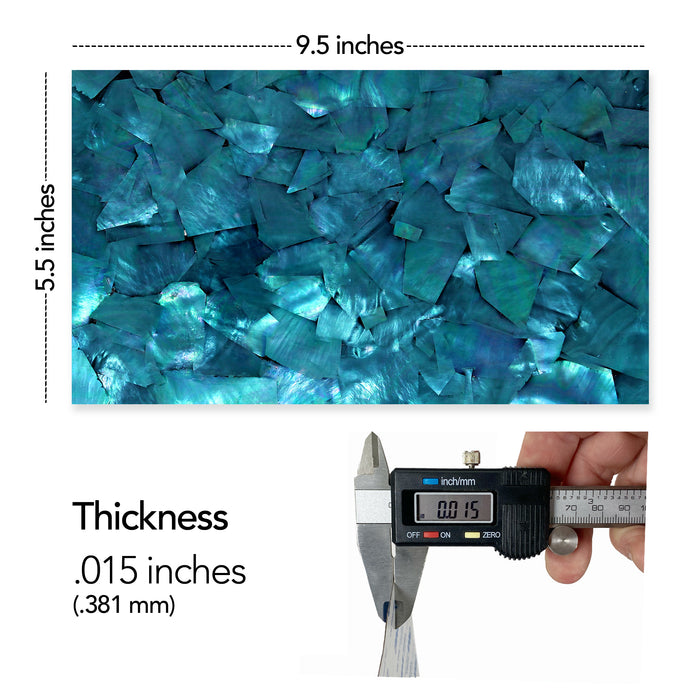 Turquoise Blue White Mother of Pearl Shell Veneer