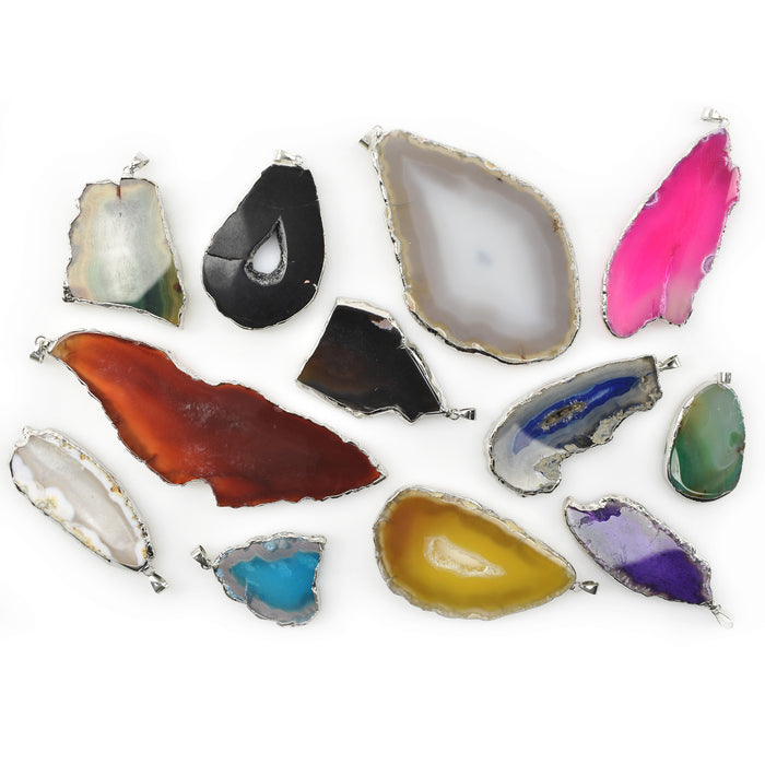 Agate with Silver Edge - 12 Pack