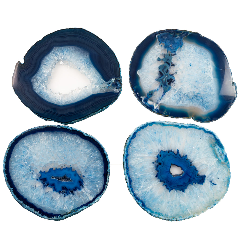 Large Blue Agate Circles - 4 Pack