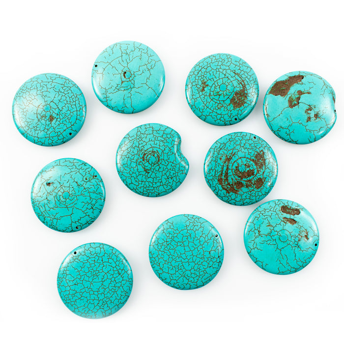 Large Faux Turquoise Circles - 10 Pack