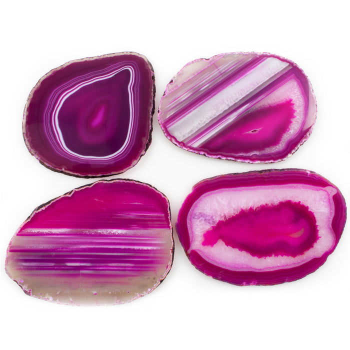 Large Pink Agate Circles - 4 Pack