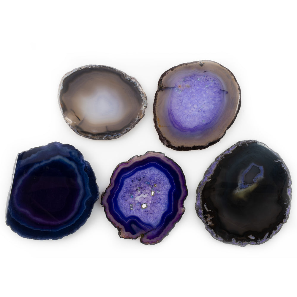 Medium Purple Agate Circles - 5 Pack