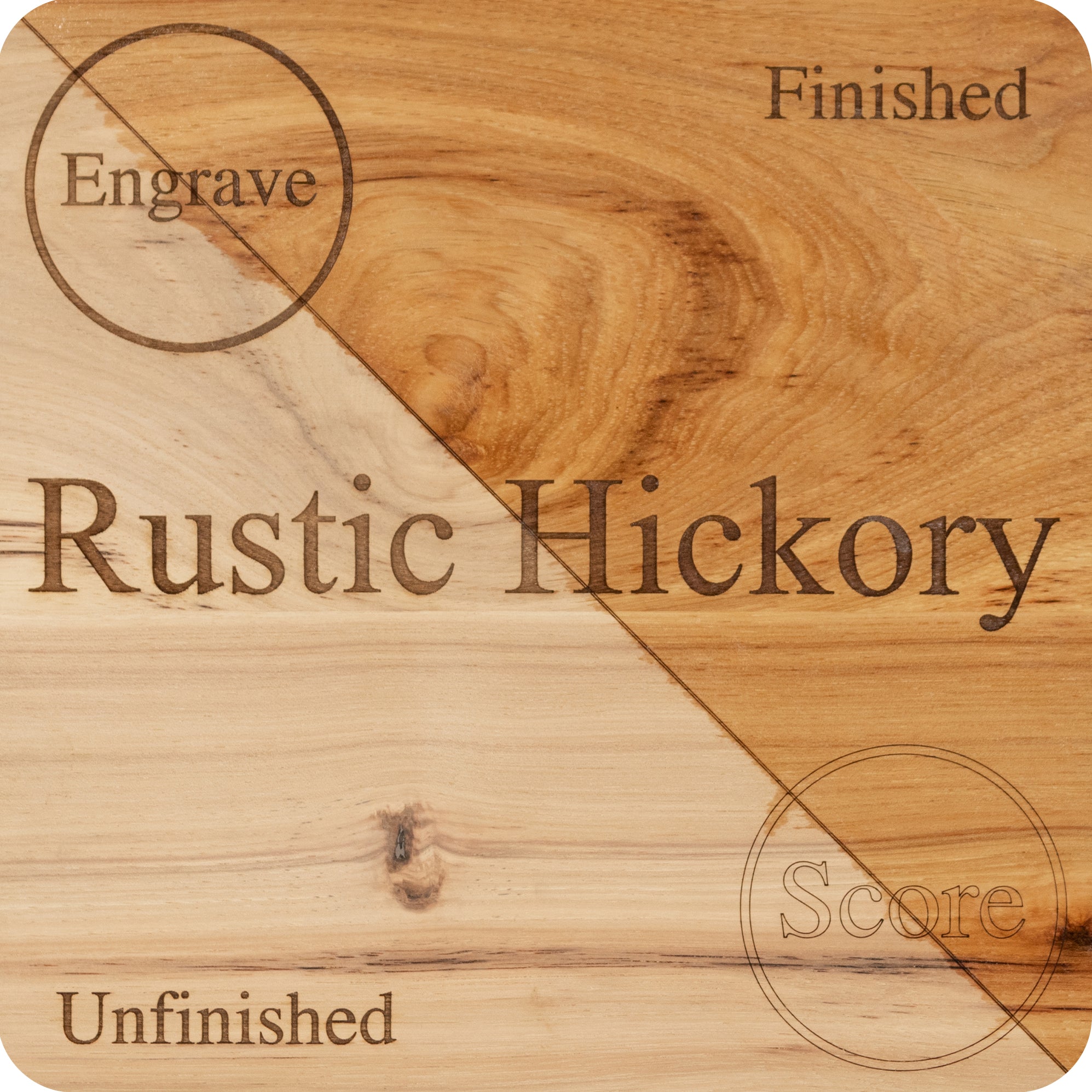 Hickory, Rustic, 1/8 inch, Double Sided, Unfinished — Craft Closet