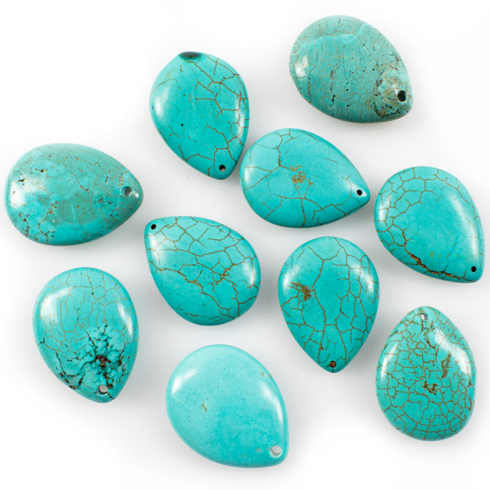 Small Faux Turquoise Teardrops - 10 Pack