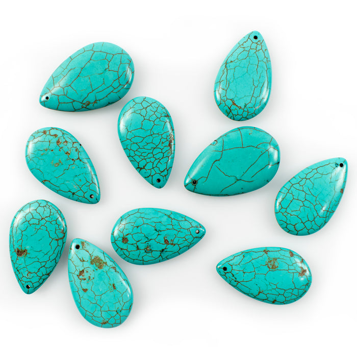 Large Faux Turquoise Teardrops - 10 Pack