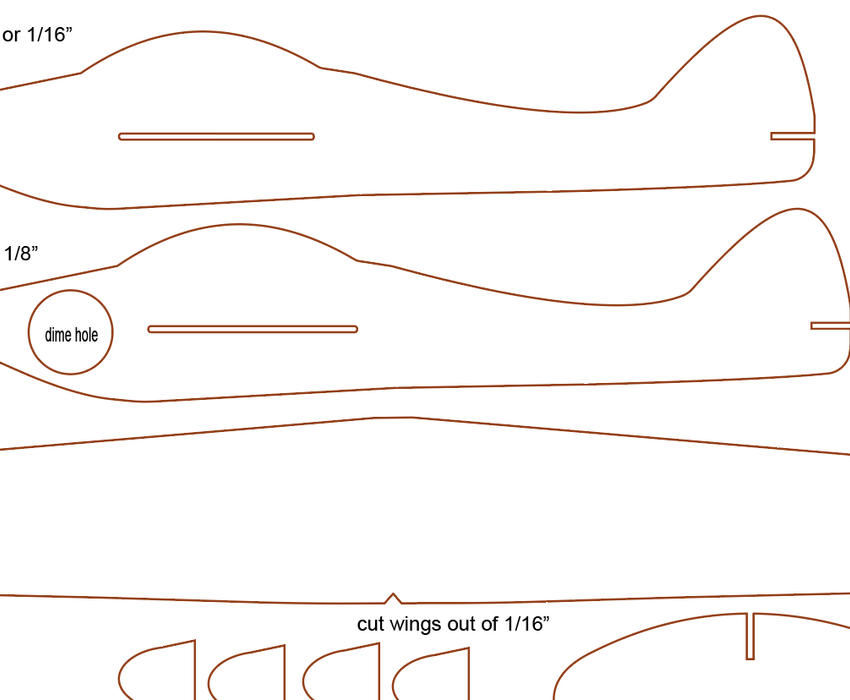 Balsa Pattern Balsa Wood Airplane Digital File by Craft Closet